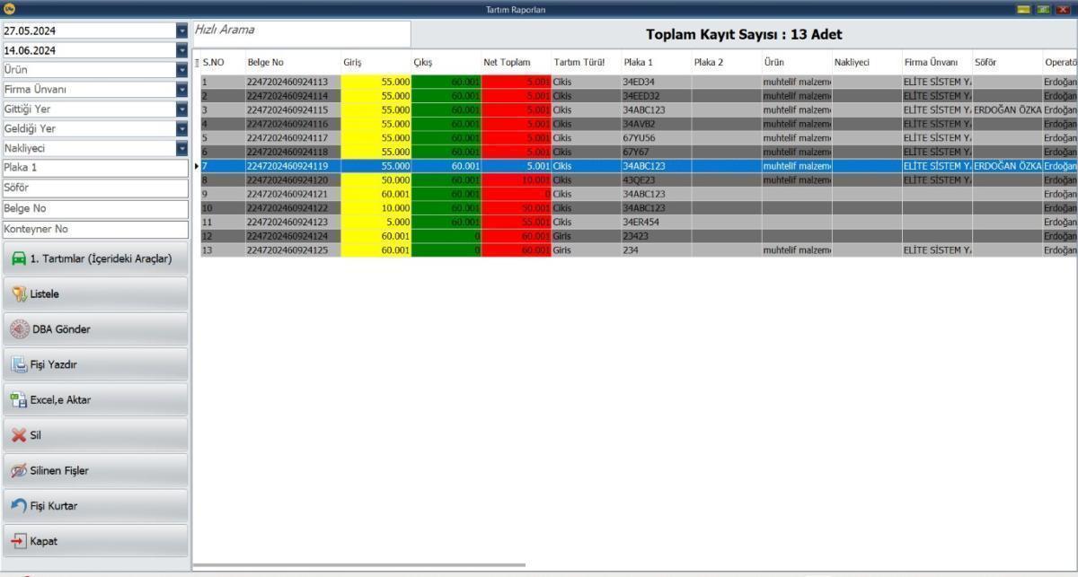Muhasebe Entegre Kantar Programı | Elite Kantar KP-MUH